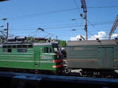 An electoric locomotive in Mogocha Station