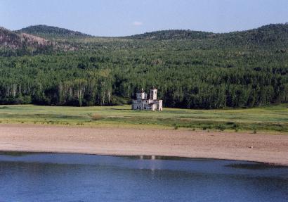 An abandaned church along the Shilka River